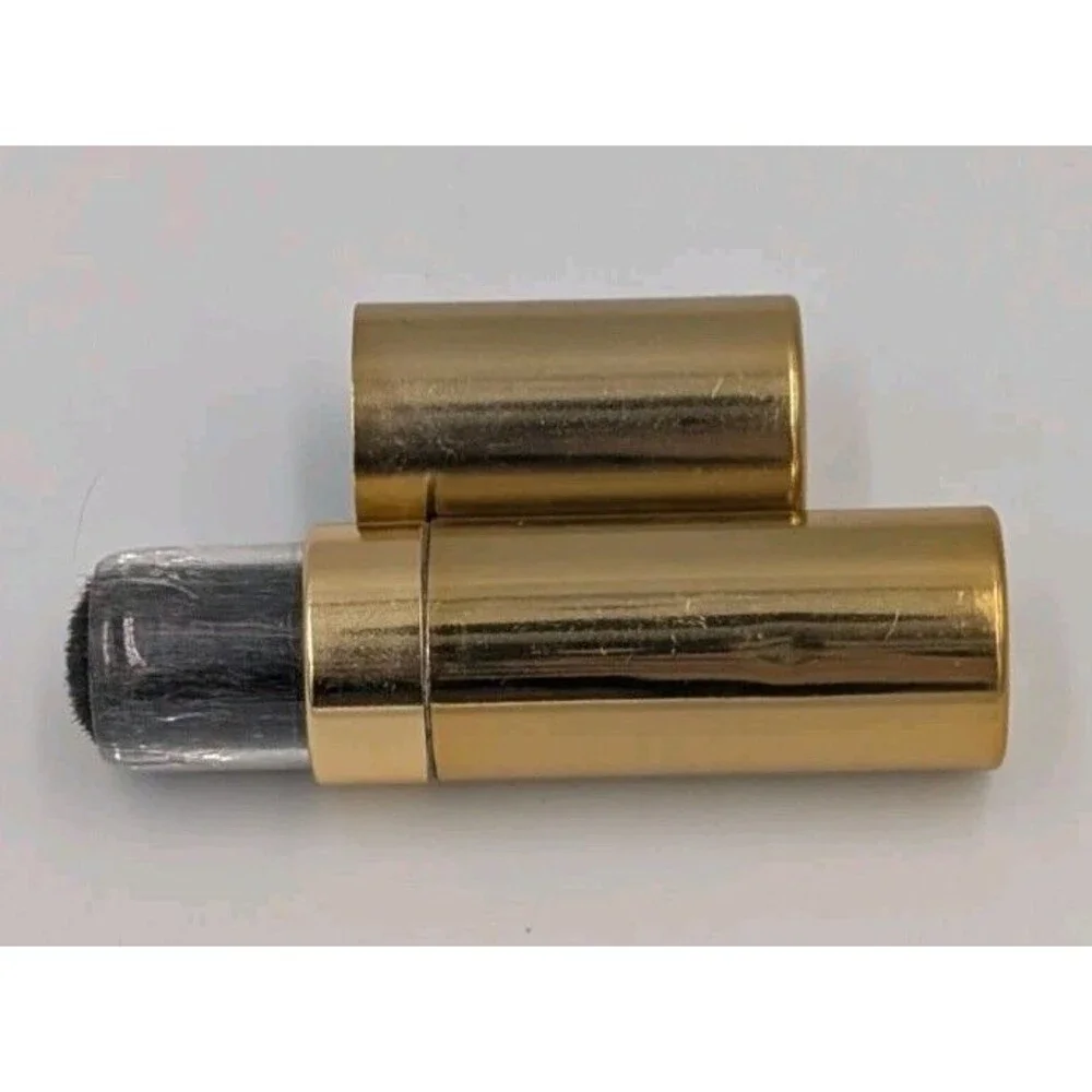 Vintage Gold Tone Retractable Makeup Brush Travel Lipstick Cosmetic Applicator